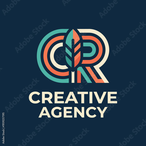 This unique logo features initials intertwined with a feather design, representing creativity and innovation. Perfect for agencies focused on artistic services and branding solutions.
