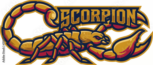 An eye-catching logo of a fierce scorpion depicted in a bold and vibrant art style, representing strength and resilience in a captivating visual presentation suited for various uses.