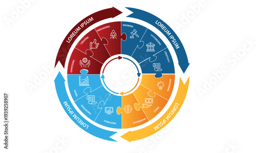 Collection of vector circle chart infographic templates for presentations, advertising, layouts, annual reports. 12 options, steps, parts	