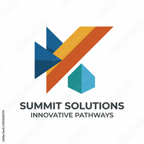 Free Download This logo showcases geometric shapes in vibrant colors, symbolizing innovation, modernity, and strategic pathways for a company focused on cutting-edge solutions. - GFXLoad
