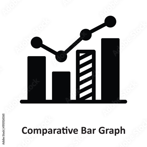 Comparative Bar Graph Vector icon which can easily modify or edit