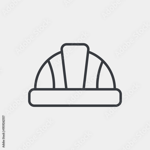 Hard hat icon set in flat and strokes. Suitable for graphic projects. EPS10