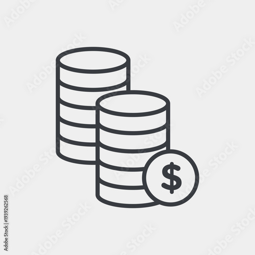 Income icon set in flat and strokes. Suitable for graphic projects. EPS10