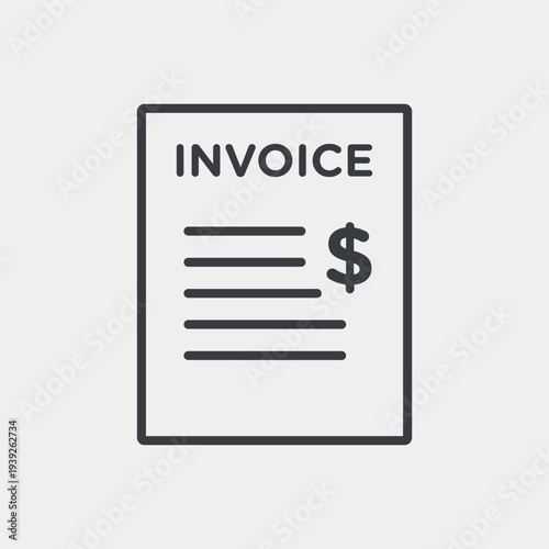 Invoice payment icon set in flat and strokes. Suitable for graphic projects. EPS10
