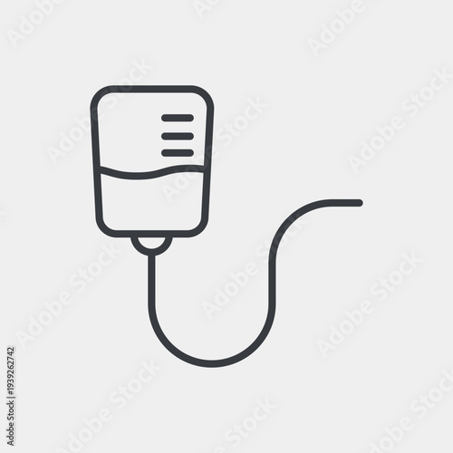 IV bag icon set in flat and strokes. Suitable for graphic projects. EPS10