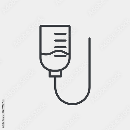 IV drip icon set in flat and strokes. Suitable for graphic projects. EPS10