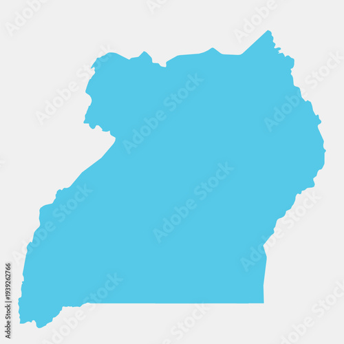 Abstract Silhouette Uganda Simple Map