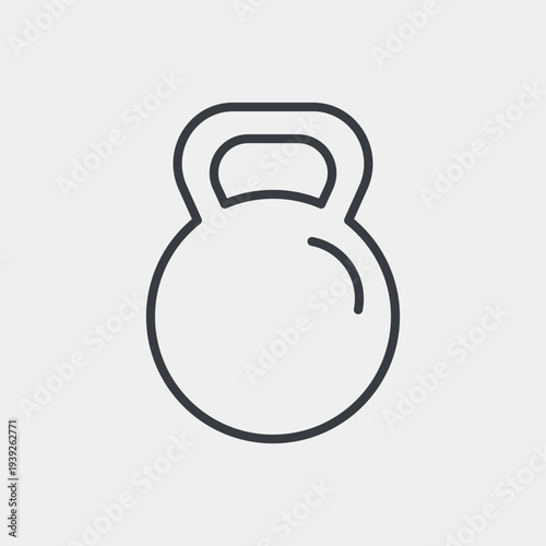 Kettlebell icon set in flat and strokes. Suitable for graphic projects. EPS10