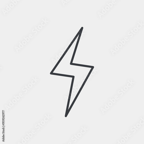 Lightning icon set in flat and strokes. Suitable for graphic projects. EPS10