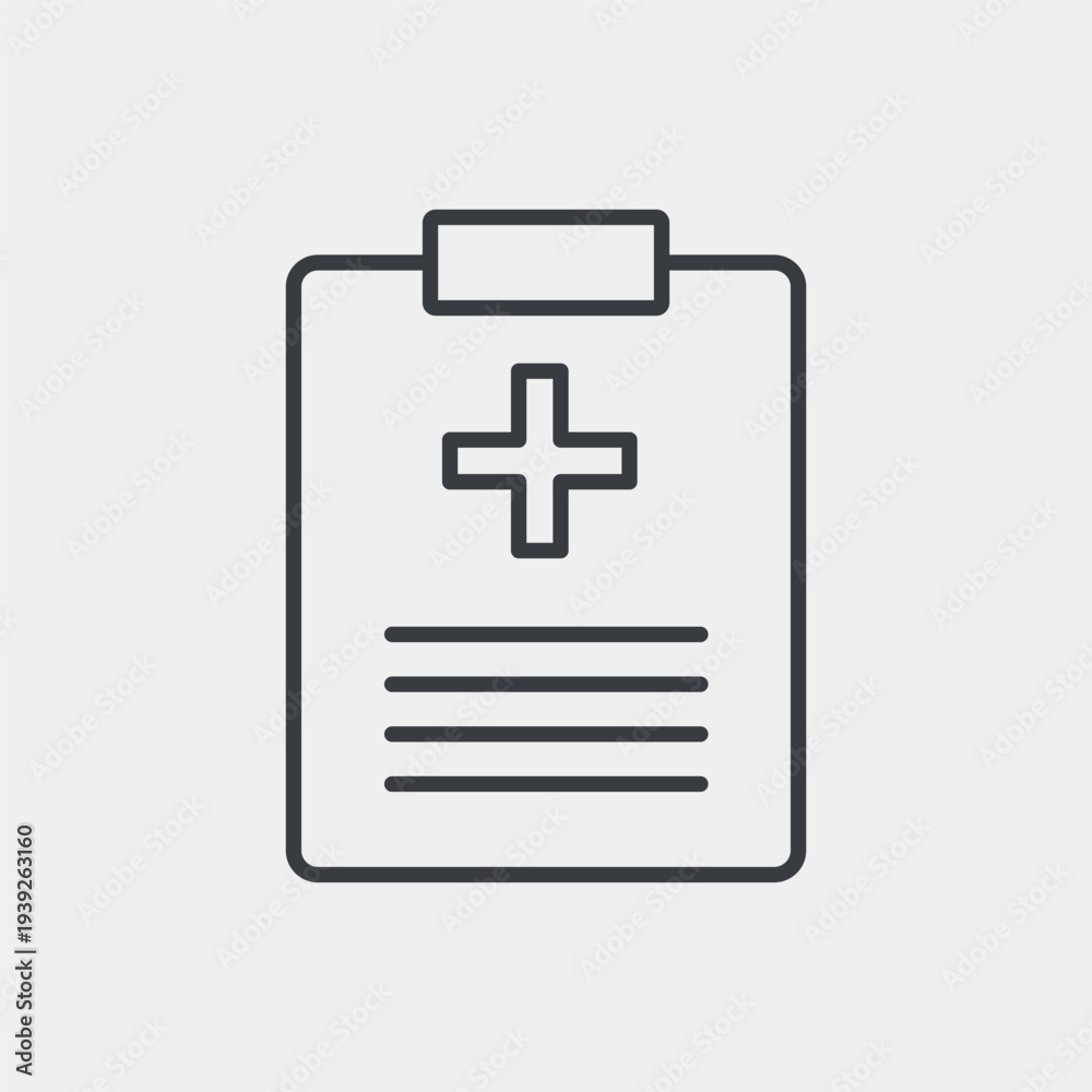 Fototapeta premium Medical insurance icon set in flat and strokes. Suitable for graphic projects. EPS10