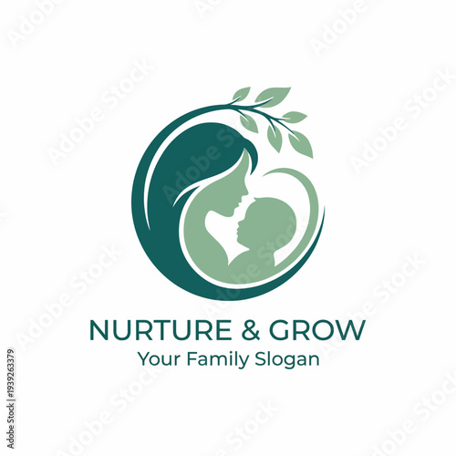 This logo beautifully depicts the intimate bond between a mother and child, emphasizing care and nurturing, perfect for family-oriented brands or services.