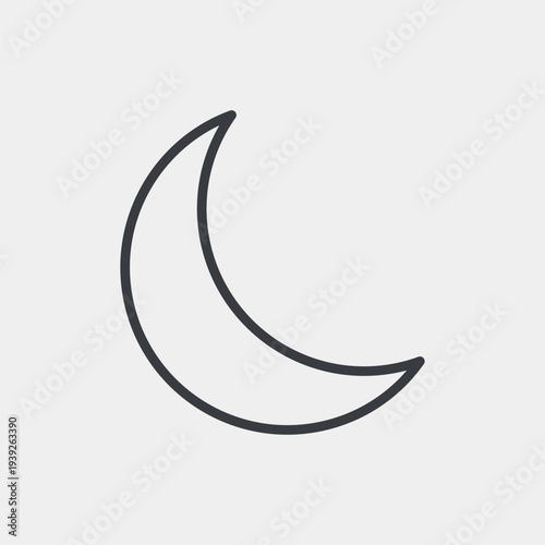 Moon icon set in flat and strokes. Suitable for graphic projects. EPS10