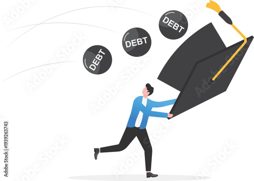 Professional Moving Debt Burden into Graduation Cap