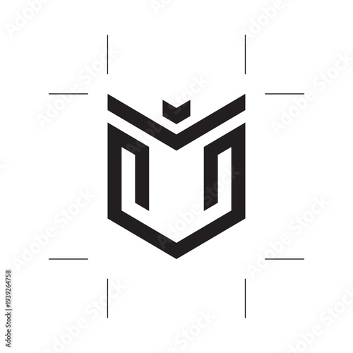 Geometric Symbol: A minimalist logo design featuring a sleek, set against a neutral backdrop, conveys modern elegance and sophistication. 