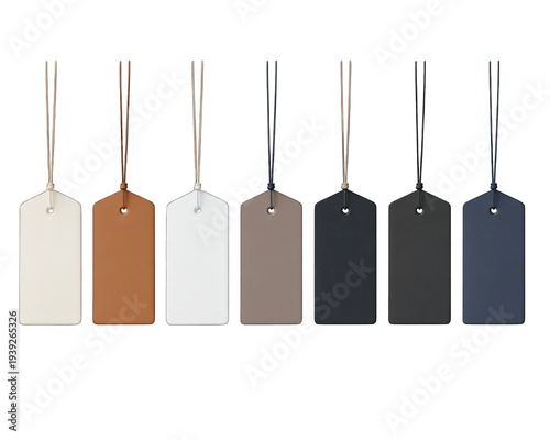 Blank Hanging Price Tags Set Retail Label Mockup