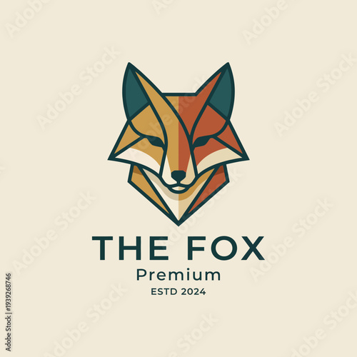 A vibrant and modern fox logo design, incorporating geometric shapes and colors that convey a sense of premium quality and identity for contemporary branding.