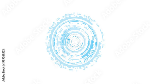 Abstract digital ripple effect with concentric glowing blue circles