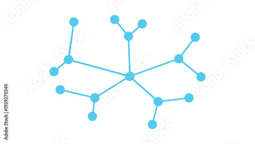 A stylized abstract network diagram with connected nodes and branches.
