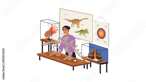 Interactive classroom display of prehistoric and planetary science concepts