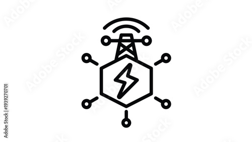 Modern illustration of smart home energy management with wireless connectivity