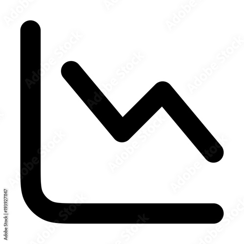 Dynamic line graph trending downward in black