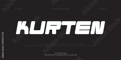 Kurten, Creative digital abstract modern urban alphabet fonts. Typography simple sport, technology or fashion digital futuristic creative logo font. vector illustration
