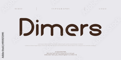 Dimers, Creative digital technology Modern Logo Sport Italic Alphabet Font. Typography abstract italic Futurebold fonts, sport, movie brand and logos. vector illustration
