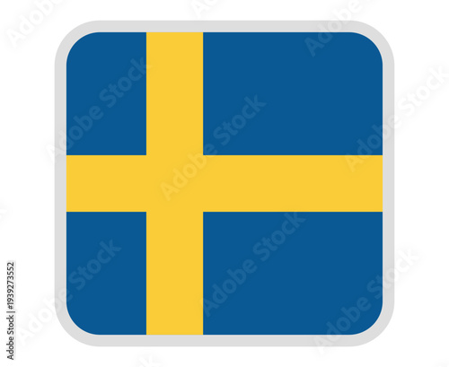 sweden national flag icon in rounded square shape isolated on white background swedish patriotic symbol