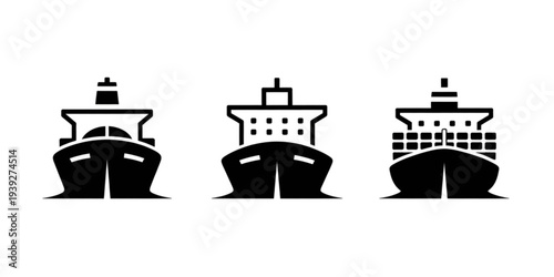 Three distinct types of cruise ships showcasing diverse designs and structures. Vector
