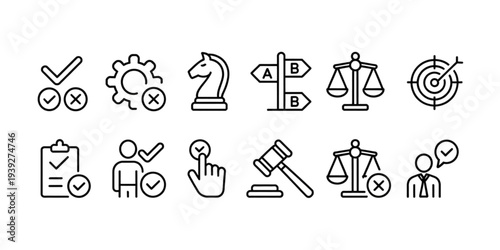 A collection of icons representing various professions and activities related to business and services Vector