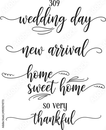 Elegant calligraphy artwork featuring inspirational phrases and significant dates