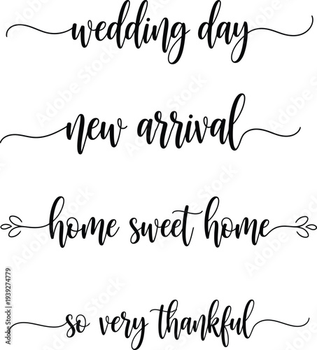 Elegant calligraphy banners for various occasions and celebrations