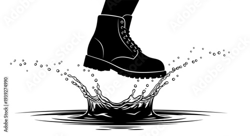 black and white boots