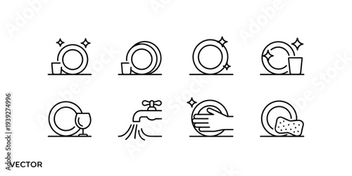 Assorted haircut styles and techniques illustrated in a series of icons Vector