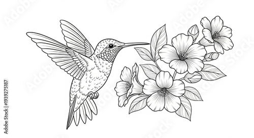 hummingbird and flower