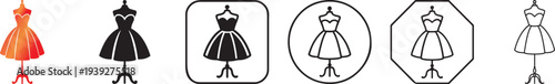 Party dress fashion icon silhouette.
