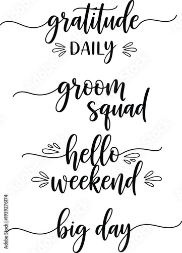 A collection of elegant handwritten phrases for various occasions and daily reminders