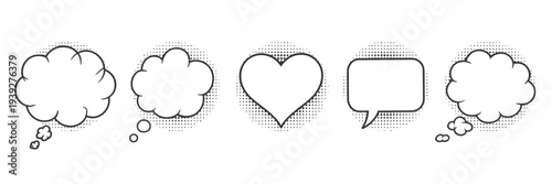 Setofcomicstylethoughtbubblesandspeechbubblesicons