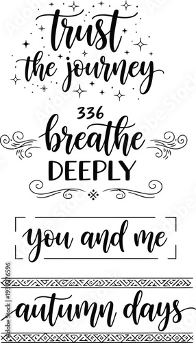 Inspirational and autumnal quotes beautifully designed with elegant typography