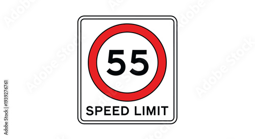 55 Speed Limit Sign - Maximum Speed Restriction for Road Traffic Safety