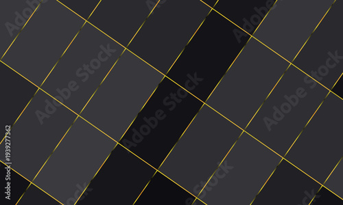 Abstract Dark Grey Background with Glowing Gold Isometric Grid and Luxury Tech Aesthetic.