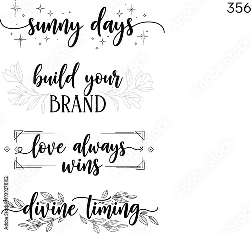 Collection of elegant handwritten quotes for branding and inspiration
