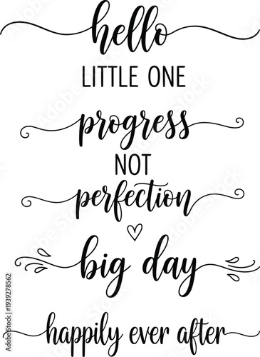 Inspirational poster for a child's big day with a focus on progress over perfection