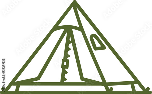 Camping Tent Line Illustration
