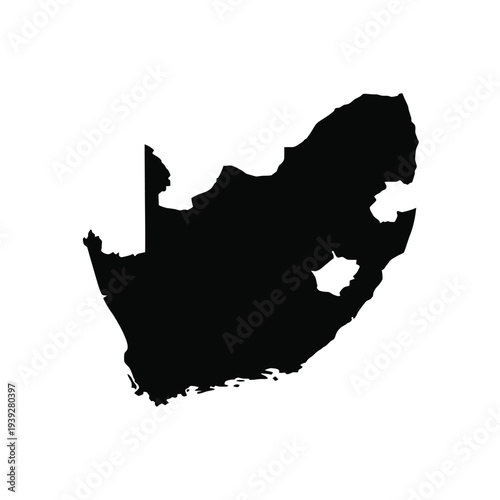 Black silhouette of south africa map outline