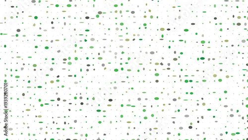 Abstract organic pattern with green and grey speckled dots on a white background creates a minimalist terrazzo texture ideal for eco-friendly branding and natural textile design projects