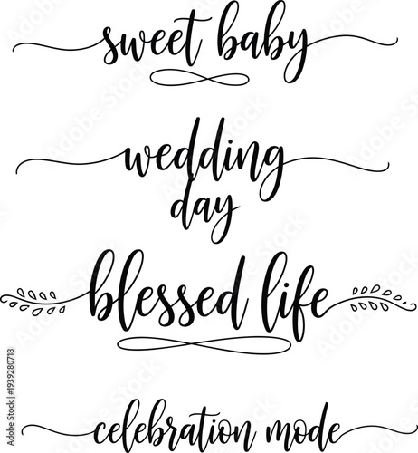 Elegant calligraphy showcasing celebratory phrases for a joyous occasion