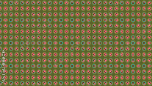 Vibrant green seamless geometric pattern with dense micro circular motifs and colorful dot details, creating a textured ethnic background for textile prints and digital wallpaper designs