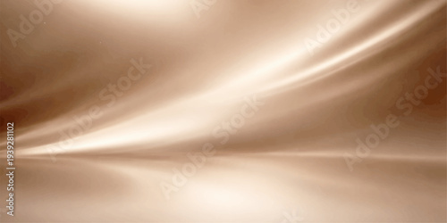 A luxurious golden silk fabric texture features smooth flowing waves of light and soft satin curves in a golden motion backdrop design for wedding wallpaper