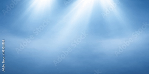 Bright summer sun rays flare through a blue sky background with motion textures of white clouds and a heavenly glow across the bright nature cloudscape backdrop